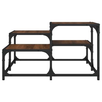 Кафе маса, кафяв дъб, 68x68x40 см, инженерно дърво