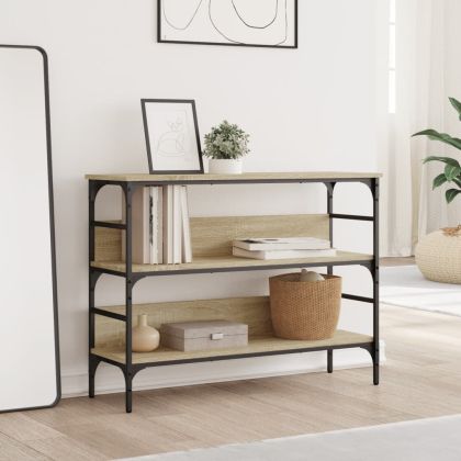 Конзолна маса, дъб сонома, 100x32x75 см, инженерно дърво