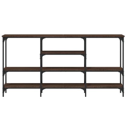 Конзолна маса, кафяв дъб, 160x29x80 см, инженерно дърво