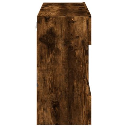 Стенен ТВ шкаф с LED осветление, опушен дъб, 78,5x30x60,5 см