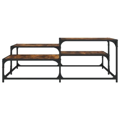 Кафе маса, опушен дъб, 107x107x40 см, инженерно дърво