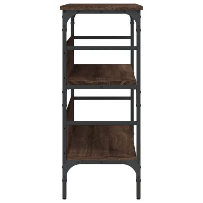 Конзолна маса, кафяв дъб, 100x32x75 см, инженерно дърво