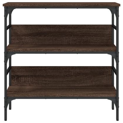 Конзолна маса, кафяв дъб, 75x32x75 см, инженерно дърво