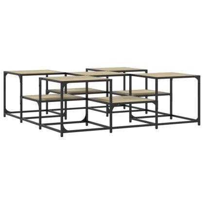 Кафе маса, дъб сонома, 121x121x40 см, инженерно дърво