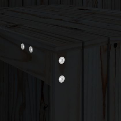 Балконски комплект, 2-местен, черен, бор масив