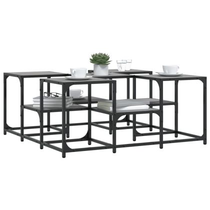 Кафе маса, сив сонома, 91x91x40 см, инженерно дърво