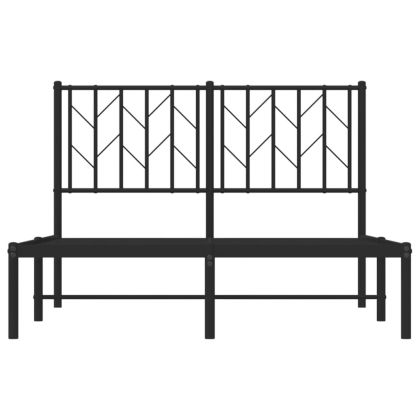 Метална рамка за легло с горна табла, бяла, 120x200 см