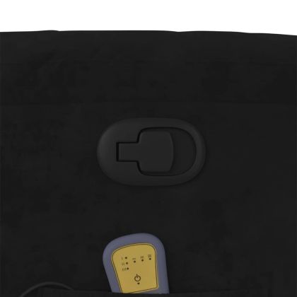 Масажен реклайнер стол, черен, кадифе