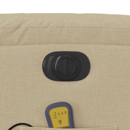 Електрически масажен реклайнер стол, кремав, текстил