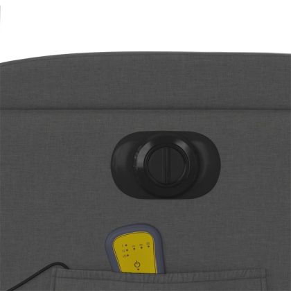 Електрически масажен реклайнер стол, тъмносив, текстил