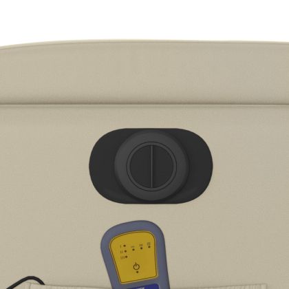 Електрически масажен реклайнер стол, кремав, изкуствена кожа