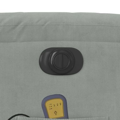 Електрически масажен реклайнер стол, светлосив, кадифе