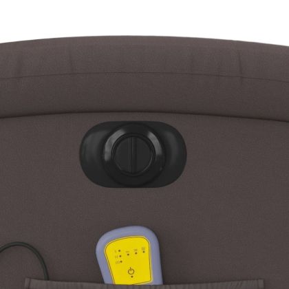 Електрически масажен реклайнер стол тъмнокафяв, естествена кожа