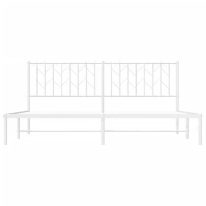 Метална рамка за легло с горна табла, черна, 183x213 см