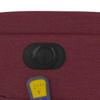 Електрически масажен наклоняем стол, виненочервен, текстил