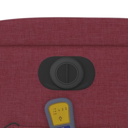 Електрически масажен наклоняем стол, виненочервен, текстил