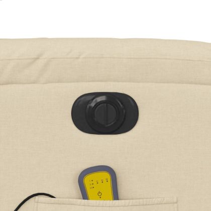 Електрически масажен реклайнер стол, кремав, текстил