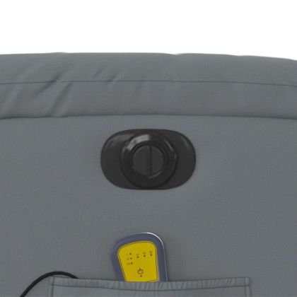 Електрически масажен реклайнер стол, сив, изкуствена кожа