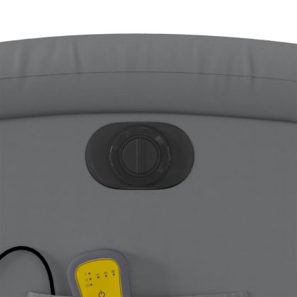 Електрически масажен реклайнер стол, сив, изкуствена кожа