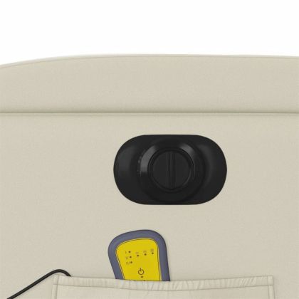 Електрически масажен реклайнер стол, кремав, изкуствена кожа