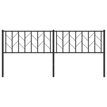 Метална табла за глава, черна, 193 см