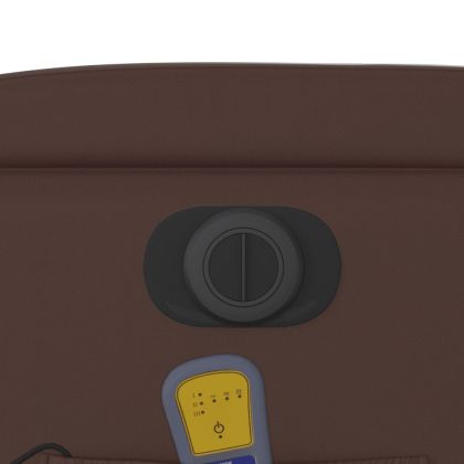 Електрически масажен реклайнер стол, кафяв, изкуствена кожа