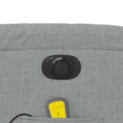 Електрически масажен реклайнер стол, светлосив, текстил