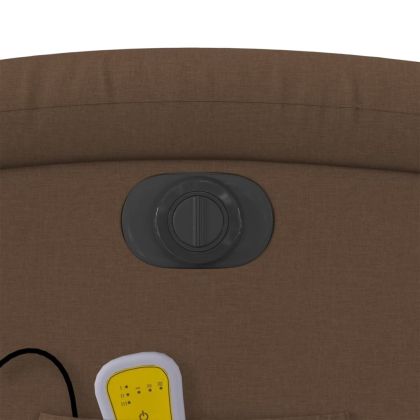 Електрически масажен реклайнер стол, кафяв, текстил