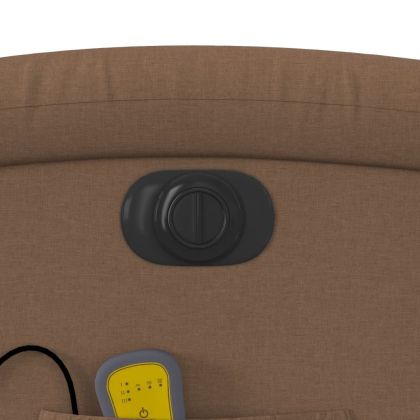 Електрически масажен реклайнер стол, кафяв, текстил