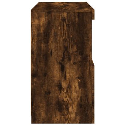 Сайдборд с LED светлини, oпушен дъб, 60x37x67 см