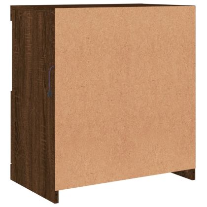 Сайдборд с LED светлини, кафяв дъб, 60x37x67 см