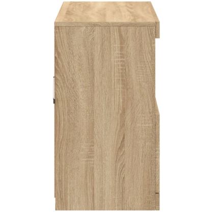 Сайдборд с LED светлини, сонома дъб, 81x37x67 см