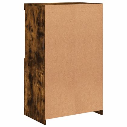 Сайдборд с LED светлини, oпушен дъб, 60,5x37x100 см