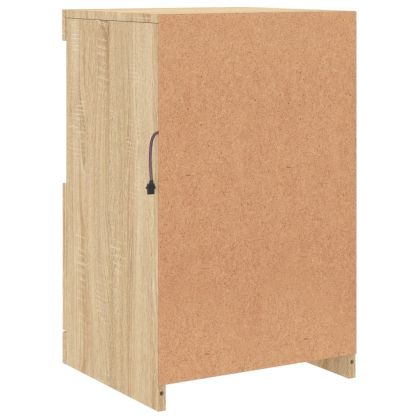 Сайдборд с LED светлини, сонома дъб, 41x37x67 см