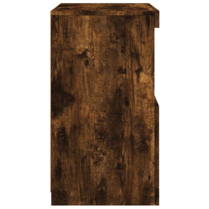 Сайдборд с LED светлини, oпушен дъб, 41x37x67 см