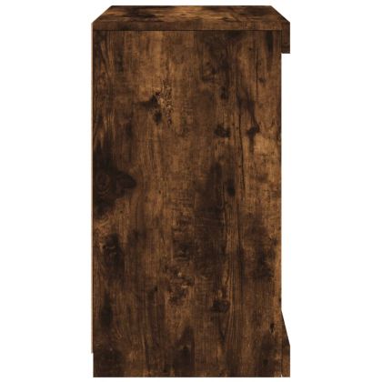 Сайдборд с LED светлини, oпушен дъб, 41x37x67 см