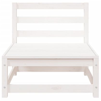 Градинско кресло без подлакътници, бял, 70x70x67 см, бор масив