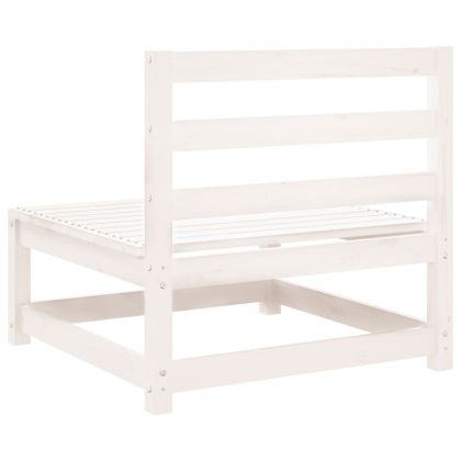 Градински кресла без подлакътници 3бр бял 70x70x67 см бор масив