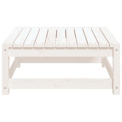 Градинска табуретка, бяла, 70x70x30 см, бор масив