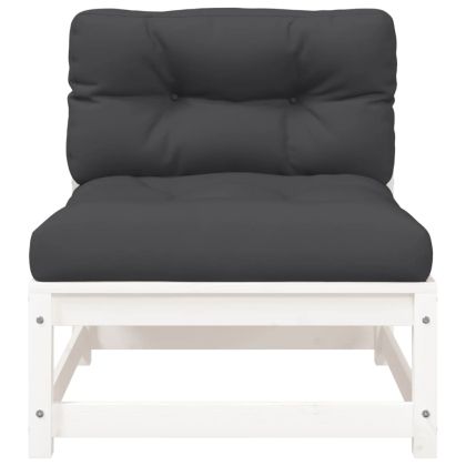 Външни кресла без подлакътници с възглавници 2 бр бор бор масив