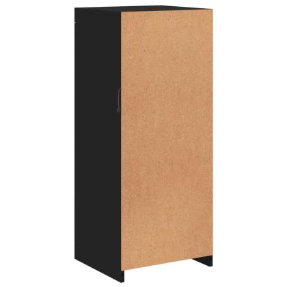 Сайдборд с LED светлини, черен, 41x37x100 см