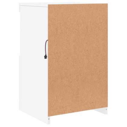 Сайдборд с LED светлини, бял, 41x37x67 см