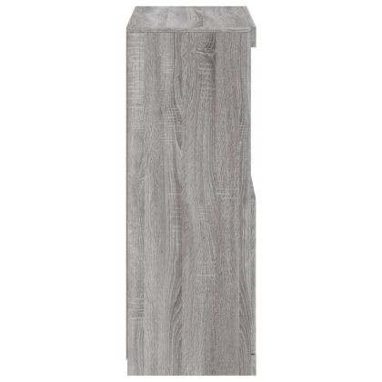 Сайдборд с LED светлини, сив сонома, 60,5x37x100 см