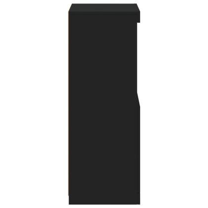 Сайдборд с LED светлини, черен, 41x37x100 см