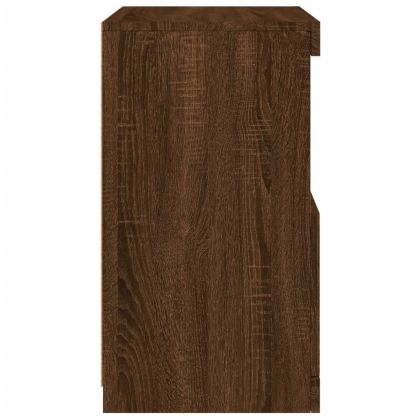 Сайдборд с LED светлини, кафяв дъб, 41x37x67 см