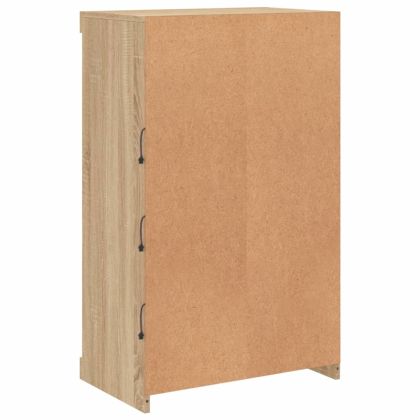 Сайдборд с LED светлини, сонома дъб, 60,5x37x100 см