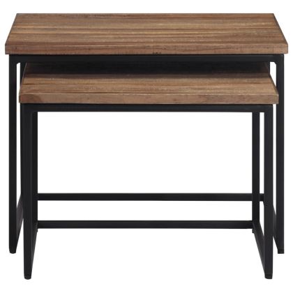 Стифиращи масички за кафе, 2 бр, тиково дърво масив