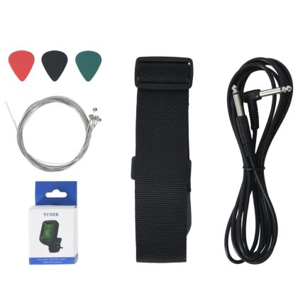 Електрическа китара за деца с калъф черна 3/4 30"