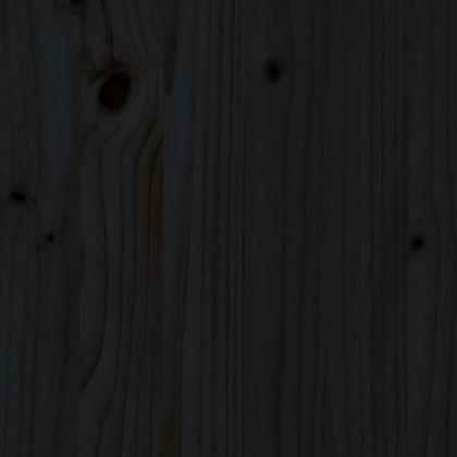 Основа за чадър с капак, черна, борово дърво масив