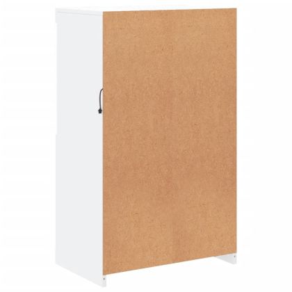 Сайдборд с LED светлини, бял, 60,5x37x100 см